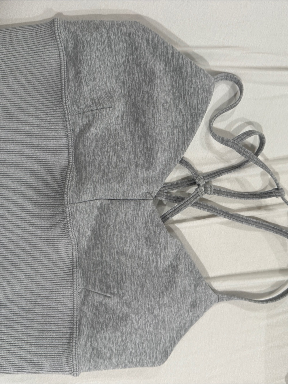 ALO Yoga Gray Ribbed Strappy Bralette